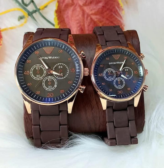 Stainless Steel Quartz Couple Watch