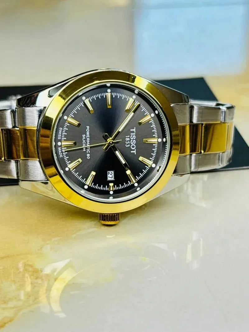 Men’s Round Stainless Steel Chain Strap Watch – Modern & Stylish Look