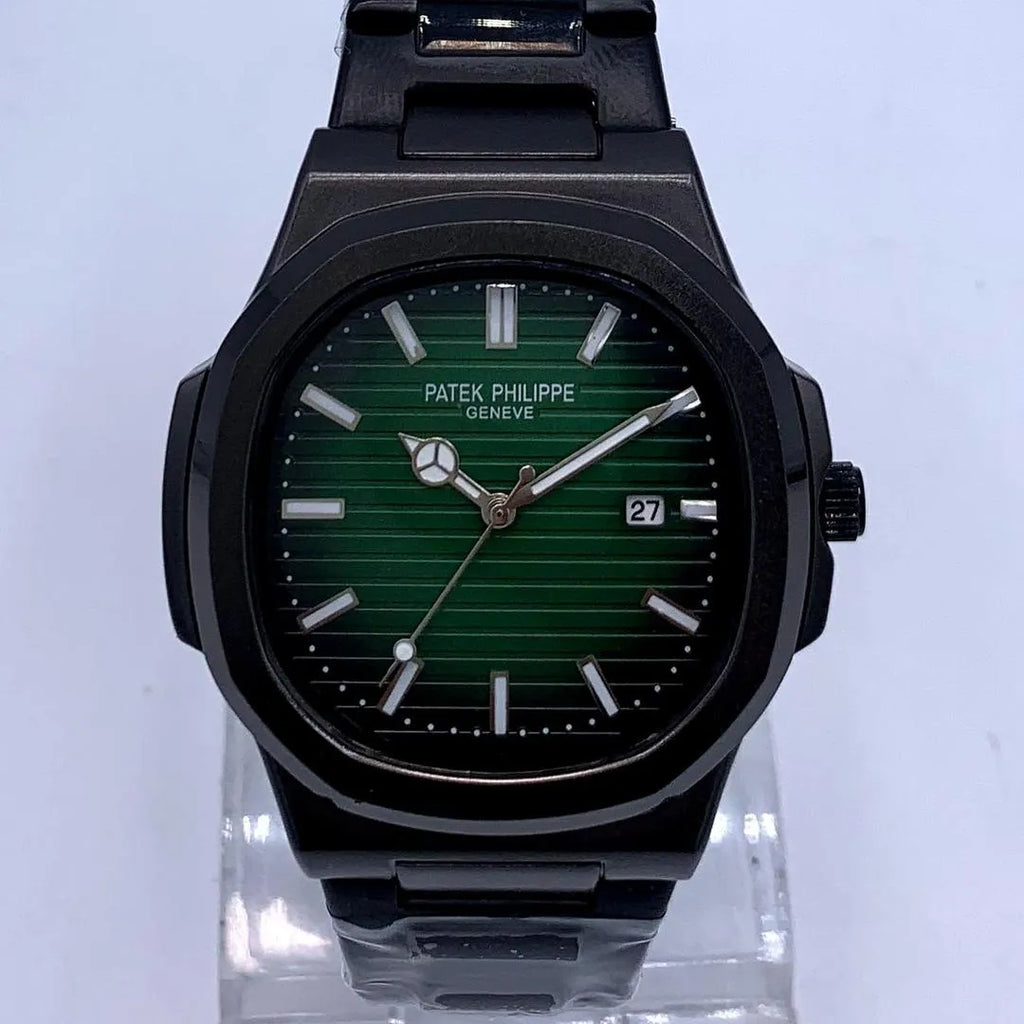 Premium Men's Quartz Watch – Stainless Steel, Water Resistant, Black Chain Strap