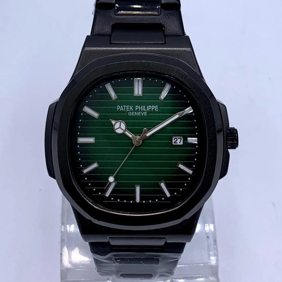 Premium Men's Quartz Watch – Stainless Steel, Water Resistant, Black Chain Strap